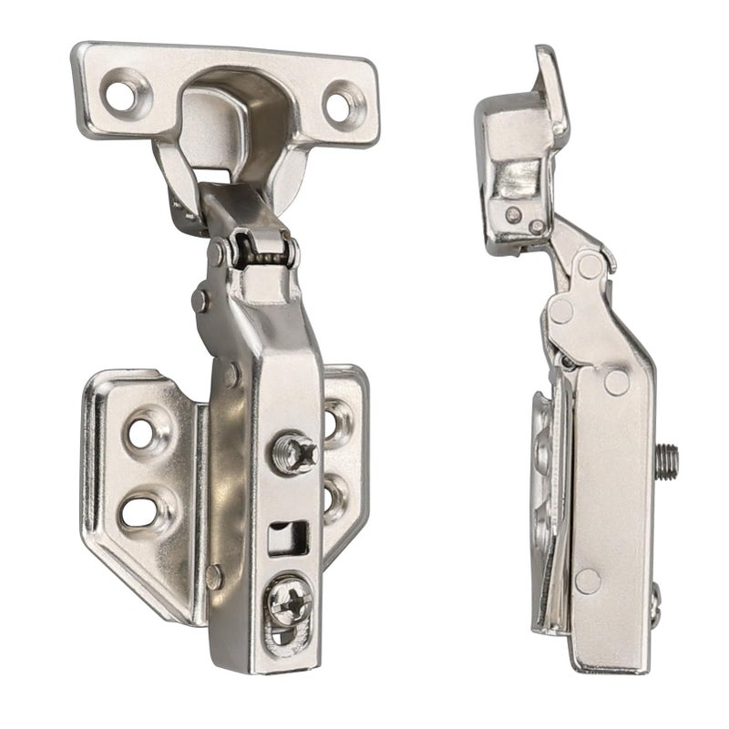 Luokim 26mm Mini Cup Soft Close Hinge for Thin Door Full Overlay Concealed Cabinet Hinge with Screws Nickel Finish 2 Pcs - Image 4